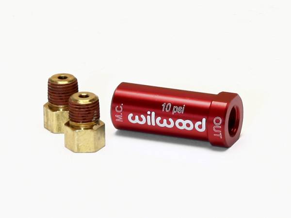 Wilwood - Wilwood 260-13784 Wilwood Residual Pressure Valve - New Style w/ Fittings - 10# / Red