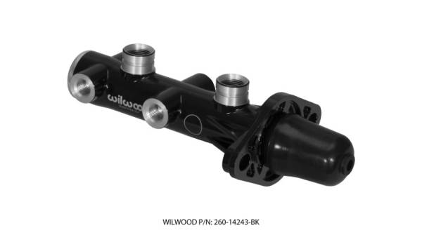 Wilwood - Wilwood 260-14243-BK Wilwood Tandem Remote Master Cylinder - 1in Bore Black