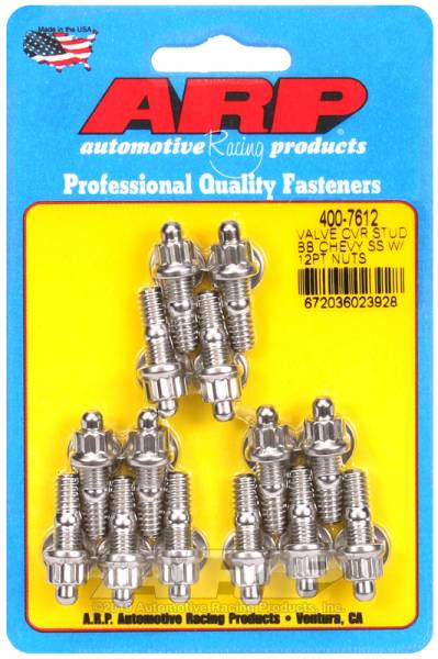 ARP - ARP 400-7612 ARP BB Chevy Stamped Steel Covers SS 12 pt Valve Cover Stud Kit