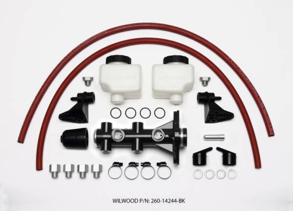 Wilwood - Wilwood 260-14244-BK Wilwood Tandem Remote Master Cylinder - 1 1/8in Bore Black