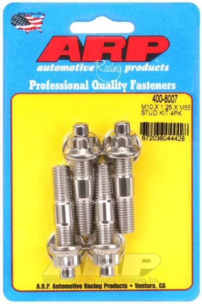 ARP - ARP 400-8007 ARP M10 x 1.25 x 55mm Broached 4 Piece Stud Kit