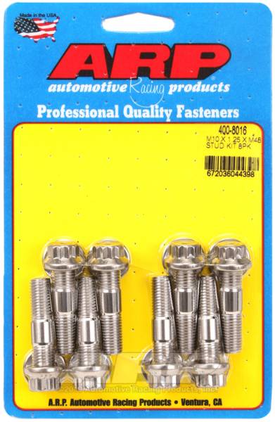 ARP - ARP 400-8016 ARP Sport Compact M10 x 1.25 x 48mm Stainless Accessory Studs (8 pack)