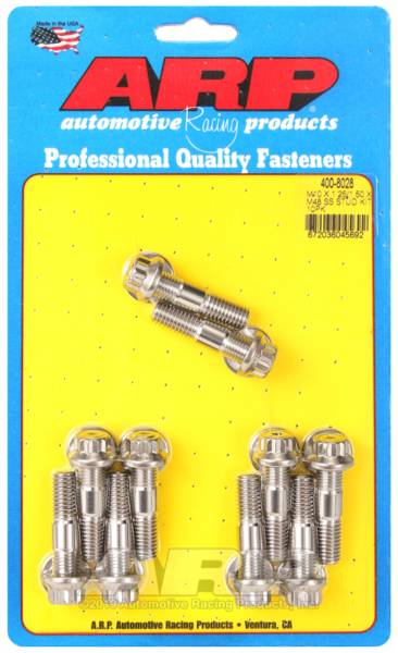 ARP - ARP 400-8028 ARP M10 x 1.25/1.50 x 48mm Broached 10 Piece Stud Kit
