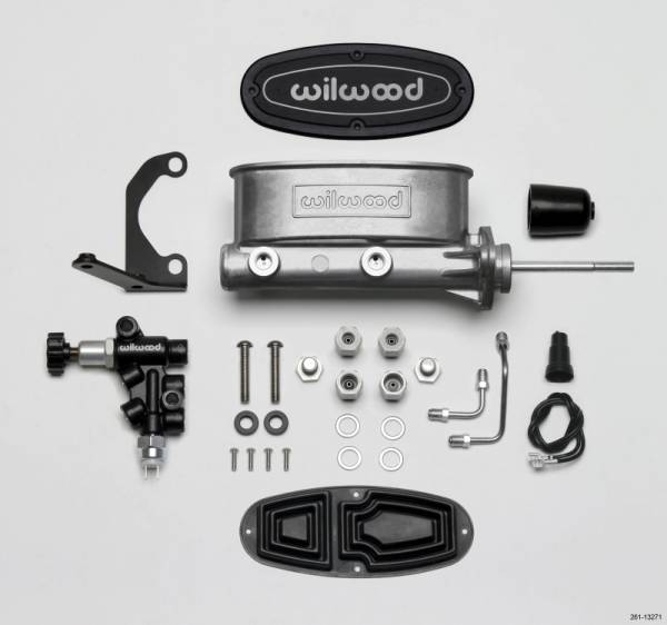Wilwood - Wilwood 261-13271 Wilwood HV Tandem M/C Kit w L/H Bracket & Prop Valve - 7/8in Bore-W/Pushrod