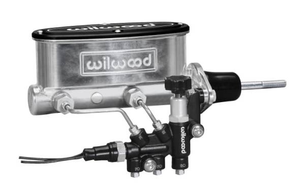 Wilwood - Wilwood 261-13271-P Wilwood HV Tandem M/C Kit w L/H Bracket & Prop Valve - 7/8in Bore Ball Burnished-W/Pushrod