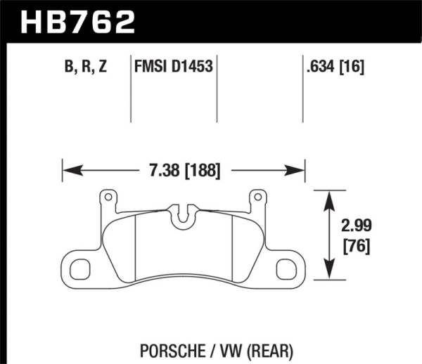 Hawk Performance - Hawk Performance kHB762B.634 Hawk 2015 Porsche Cayenne HPS 5.0 Rear Brake Pads