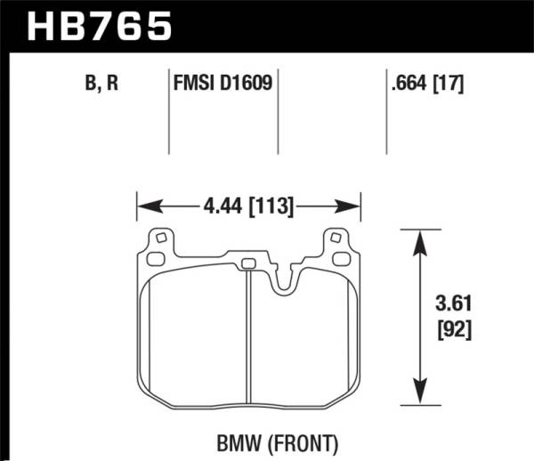 Hawk Performance - Hawk Performance kHB765W.664 Hawk 15-17 BMW M4 DTC-30 Front Race Pads