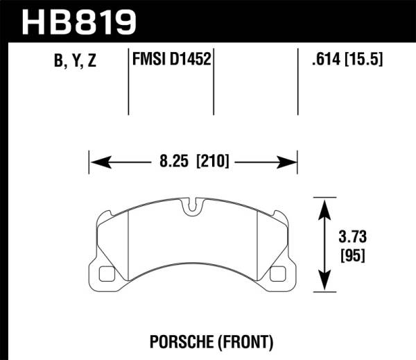 Hawk Performance - Hawk Performance kHB819B.614 Hawk 11-13 Porsche Cayenne HPS 5.0 Front Brake Pads