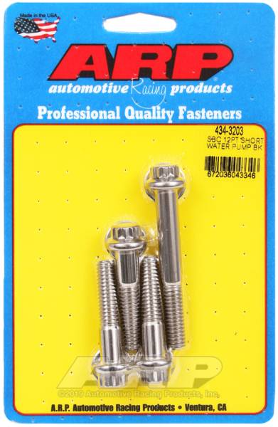 ARP - ARP 434-3203 ARP SB Chevy 12pt Short Water Pump Bolt Kit