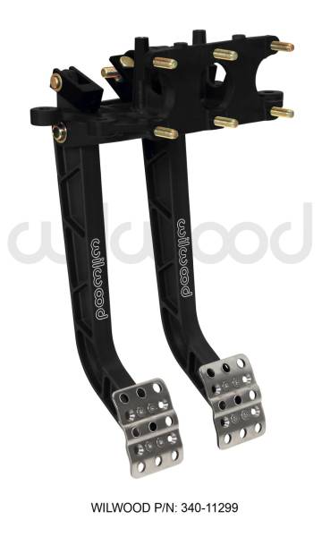 Wilwood - Wilwood 340-11299 Wilwood Adjustable Dual Pedal - Brake / Clutch - Rev. Swing Mount - 6.25:1
