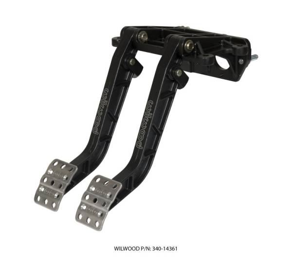 Wilwood - Wilwood 340-14361 Wilwood Adjustable-Tandem Dual Pedal - Brake / Clutch - Fwd. Swing Mount - 7.0:1 - Black E-Coat