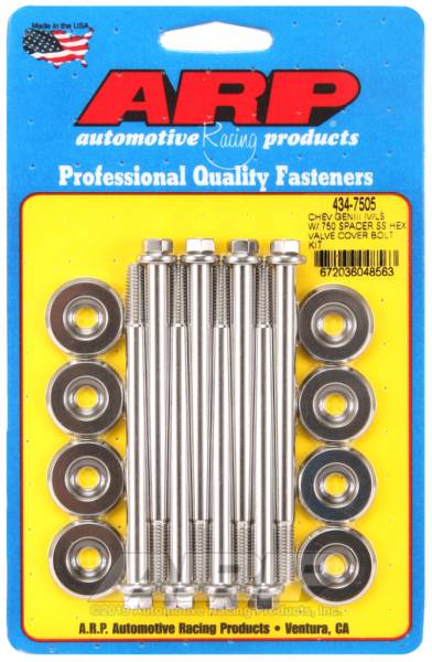 ARP - ARP 434-7505 ARP Small Block Chevy GENIII/IV LS Series .750 Spacer Hex Valve Cover Bolt Kit - Stainless Steel