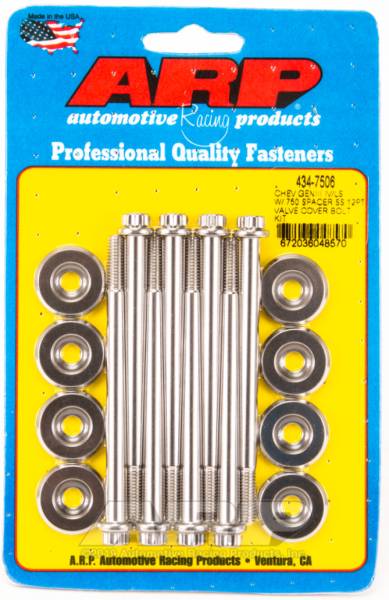 ARP - ARP 434-7506 ARP Small Block Chevy GENIII/IV LS Series .750 Spacer 12pt Valve Cover Bolt Kit - Stainless Steel