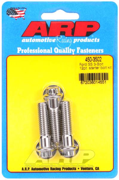 ARP - ARP 450-3502 ARP Ford SS 3-Bolt 12pt Starter Bolt Kit