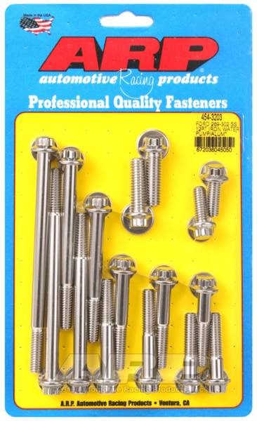 ARP - ARP 454-3203 ARP Ford 289-302 SS 12pt Iron Water Pump and Front Cover Bolt Kit