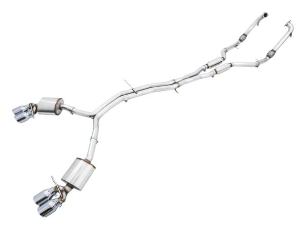 AWE Tuning - AWE Tuning 3010-42056 AWE Tuning Audi B9 S4 Touring Edition Exhaust - Non-Resonated (Silver 102mm Tips)