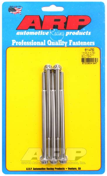 ARP - ARP 611-4750 ARP 1/4-20 x 4.750 12pt Stainless Steel Bolts (Set of 5)