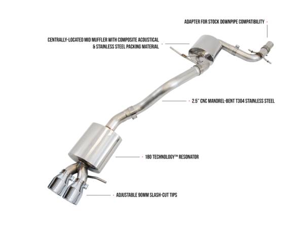 AWE Tuning - AWE Tuning 3015-22062 AWE Tuning Mk5 Jetta 2.0T - GLI Touring Edition Exhaust - Polished Silver Tips