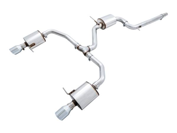 AWE Tuning - AWE Tuning 3015-22070 AWE Tuning 18-21 Volkswagen Jetta GLI Mk7 Touring Exhaust - Chrome Silver Tips (Fits High-Flow DP)