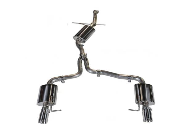 AWE Tuning - AWE Tuning 3015-32022 AWE Tuning Audi B8 A5 2.0T Touring Edition Exhaust - Dual Outlet Polished Silver Tips