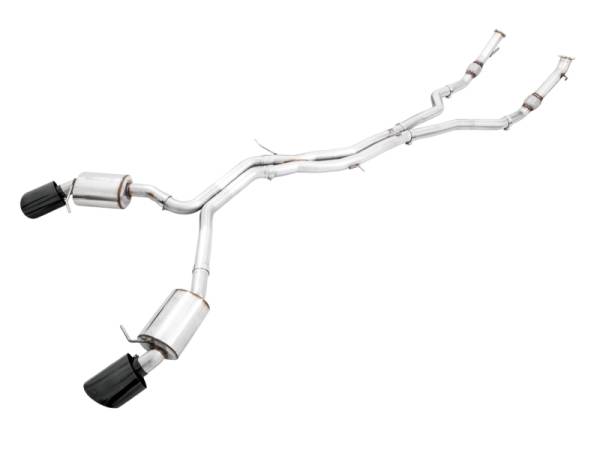 AWE Tuning - AWE Tuning 3015-33321 AWE Tuning Audi B9.5 RS5 Sportback Non-Resonated Touring Edition Exhaust - RS-Style Diamond Blk Tips