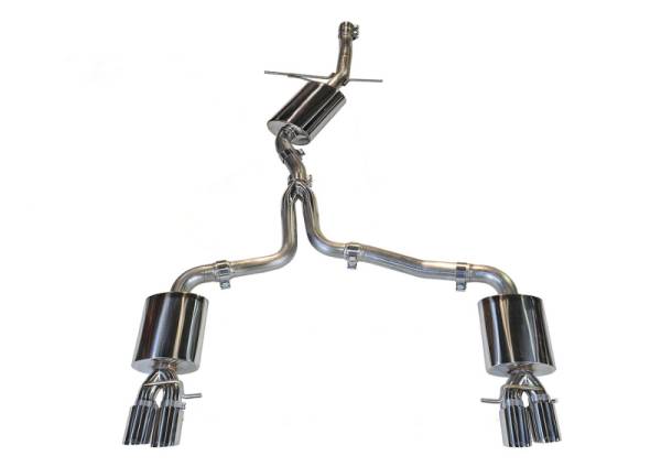 AWE Tuning - AWE Tuning 3015-42018 AWE Tuning Audi B8 A4 Touring Edition Exhaust - Quad Tip Polished Silver Tips - Does Not Fit Cabrio