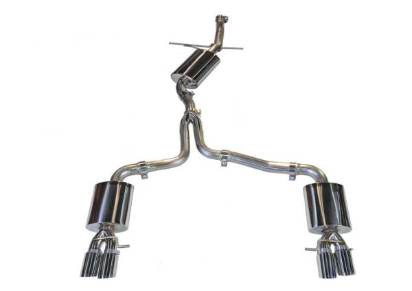 AWE Tuning - AWE Tuning 3015-42022 AWE Tuning Audi B8 A5 2.0T Touring Edition Exhaust - Quad Outlet Polished Silver Tips