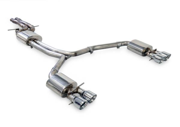 AWE Tuning - AWE Tuning 3015-42072 AWE Tuning Audi C7.5 A6 3.0T Touring Edition Exhaust - Quad Outlet Chrome Silver Tips