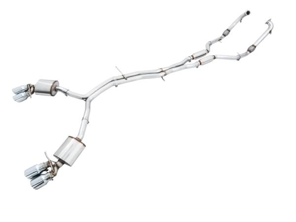 AWE Tuning - AWE Tuning 3015-42088 AWE Tuning Audi B9 S5 3.0T Touring Edition Exhaust - Chrome Silver Tips (102mm)