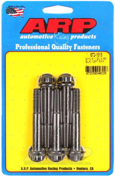 ARP - ARP 672-1013 ARP M10 x 1.50 x 65mm 12pt Black Oxide Bolts (5/pkg)