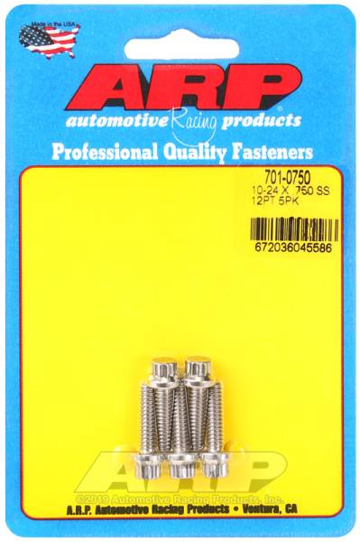 ARP - ARP 701-0750 ARP 10-24 x .750 12pt SS Bolts (Pack of 5)