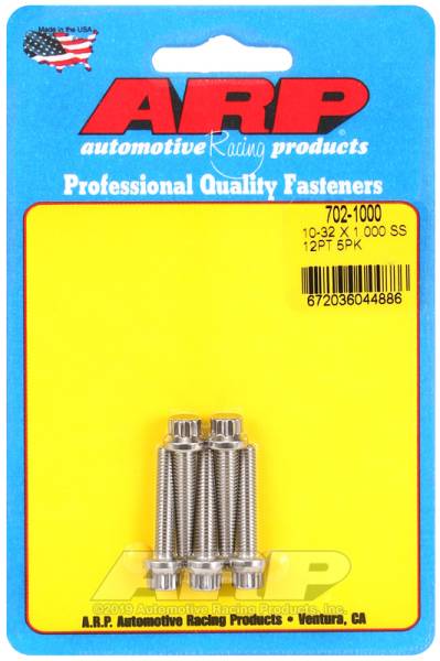 ARP - ARP 702-1000 ARP 10-32 x 1.000 12pt SS Bolts (Pack of 5)
