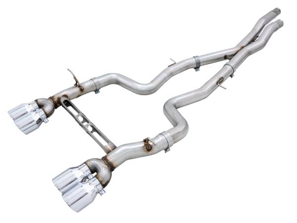 AWE Tuning - AWE Tuning 3020-42082 AWE Tuning BMW F8X M3/M4 Track Edition Cat-Back Exhaust - Chrome Silver Tips