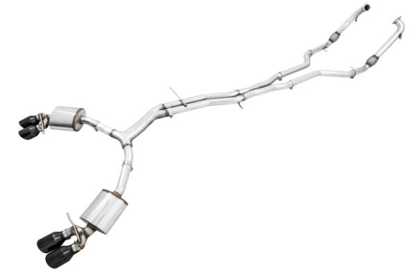 AWE Tuning - AWE Tuning 3020-43064 AWE Tuning Audi B9 S5 Sportback Touring Edition Exhaust - Non-Resonated (Black 102mm Tips)