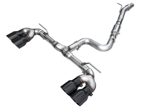 AWE Tuning - AWE Tuning 3020-43658 AWE Tuning MK8 Volkswagen Golf R 3in Track Edition Quad Exhaust - Diamond Black Tips