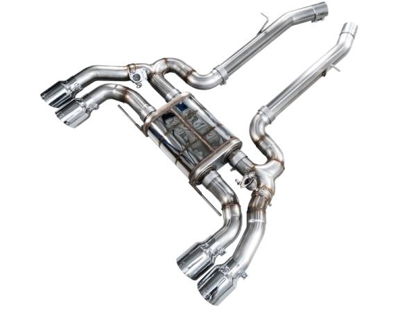 AWE Tuning - AWE Tuning 3025-42301 AWE Tuning 20-25 BMW X3 M/M Comp (F97) AWD SwitchPath Axle-Back Exhaust - Chrome Silver Tips