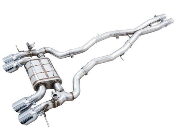 AWE Tuning - AWE Tuning 3025-43480 AWE Tuning SwitchPath Cat-Back Exhaust for BMW G8X M3/M4 - Chrome Silver Tips