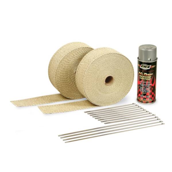 DEI - DEI 10112 DEI Exhaust Wrap Kit - Tan Wrap & Aluminum HT Silicone Coating (Aerosol)
