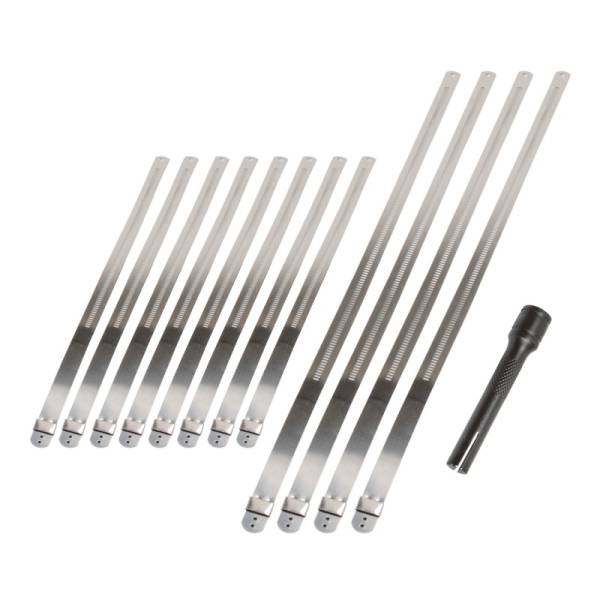 DEI - DEI 10219 DEI Stainless Steel Positive Locking Tie & Tool Kit - 8in (8 Pack) & 14in (4 Pack)