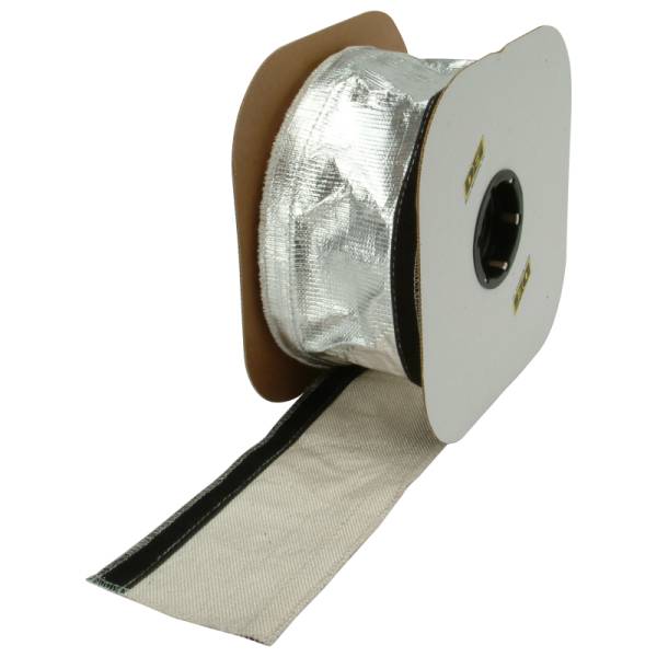 DEI - DEI 93487 DEI Heat Shroud 2-1/2in x 50ft Spool - Aluminized Sleeving-Hook and Loop Edge