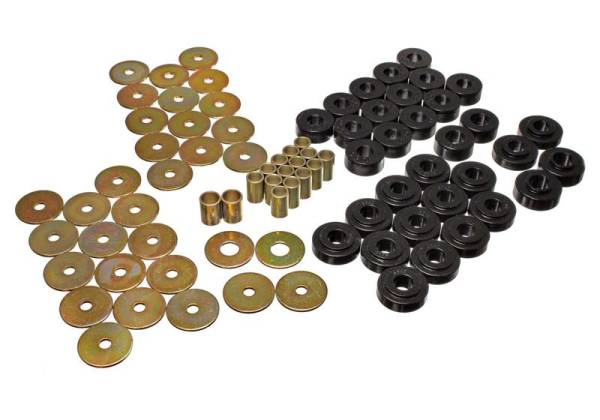 Energy Suspension - Energy Suspension 3.4112G Energy Suspension 65-67 Chevy Malibu/Chevelle/Monte Carlo CONVERTIBLE ONLY Black Body Mount Set
