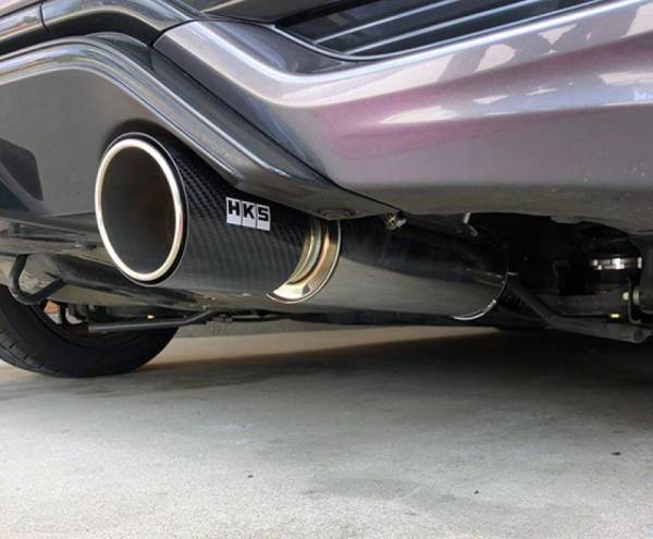 HKS - HKS 32016-KH001 HKS Hi-Power Muffler 2014+ Honda Fit Sport GK5 w/ Carbon Tips