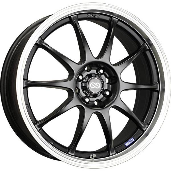 Enkei - Enkei 409-565-11BK Enkei J10 15x6.5 4x100/108 38mm Offset 72.6mm Bore Dia Matte Black w/ Machined Lip Wheel