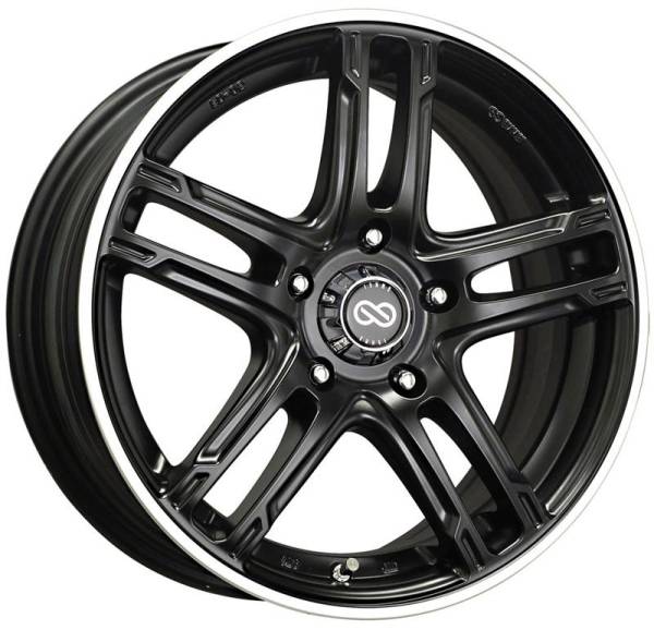 Enkei - Enkei 434-770-8040BKM Enkei FD-05 17x7 5x100 40mm Offset 72.62 Bore Dia Black Machined Wheel
