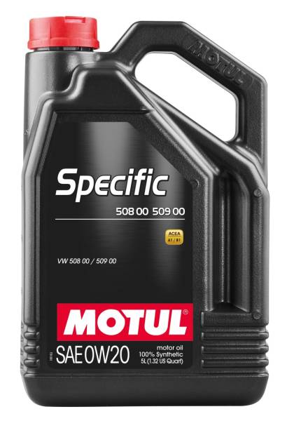 Motul - Motul 107384 Motul 5L Specific 508 0W20 Oil - Acea A1/B1 / VW 508.00/509.00 / Porsche C20