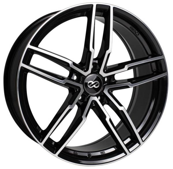 Enkei - Enkei 511-775-8045BKM Enkei SS05 17x7.5 5x100 45mm Offset 72.6mm Bore Black Machined Wheel