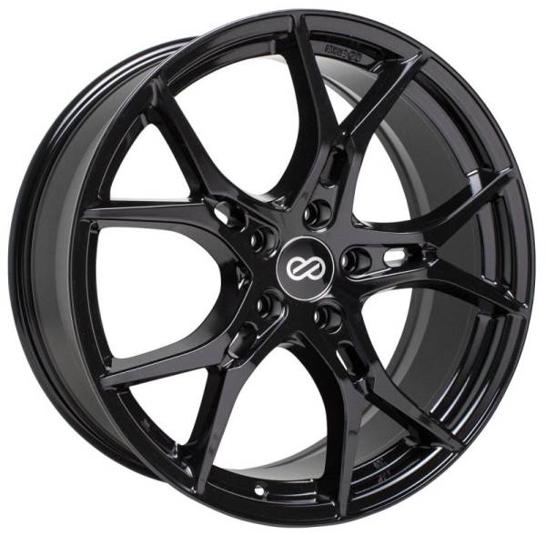 Enkei - Enkei 517-775-6538BK Enkei Vulcan 17X7.5 38mm Offset 5x114.3 Bolt 72.6mm Bore Gloss Black Wheel
