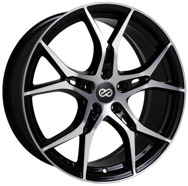 Enkei - Enkei 517-880-1240BKM Enkei Vulcan 18X8.0 40mm Offset 5x120 Bolt 72.6mm Bore Black Machined Wheel