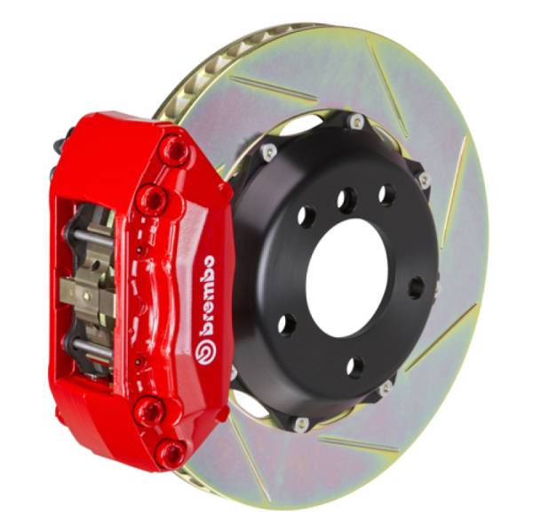 Brembo - Brembo 1A2.6014A2 Brembo 03-08 Tiburon Front GT BBK 4 Piston Cast 2pc 328x28 2pc Rotor Slotted Type-1-Red