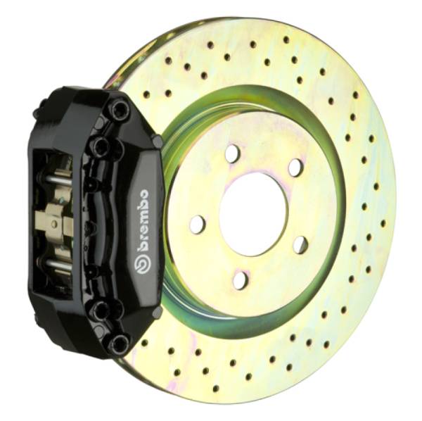 Brembo - Brembo 1A4.6004A1 Brembo 05-13 Mazda3 Front GT BBK 4 Piston Cast 2pc 330x28 1pc Rotor Drilled-Black